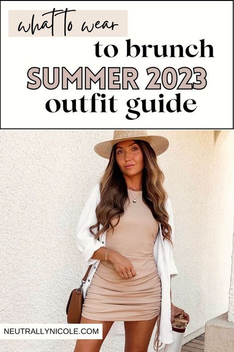 Elevate your summer brunch style with our trendy outfit ideas! Whether you prefer a classy chic look or a casual and cute ensemble, our blog post has you covered. Discover the latest fashion trends for 2023 and get inspired to create your perfect brunch outfits. With our aesthetic and fashion-forward suggestions, you'll be the best-dressed guest at any brunch event. Neutral Brunch Outfit, Sunday Brunch Outfit Summer, Summer Birthday Outfits, Brunch Outfit Ideas, Outfit Ideas Trendy, Sunday Brunch Outfit, Casual Brunch Outfit, Brunch Event, Summer Brunch Outfit