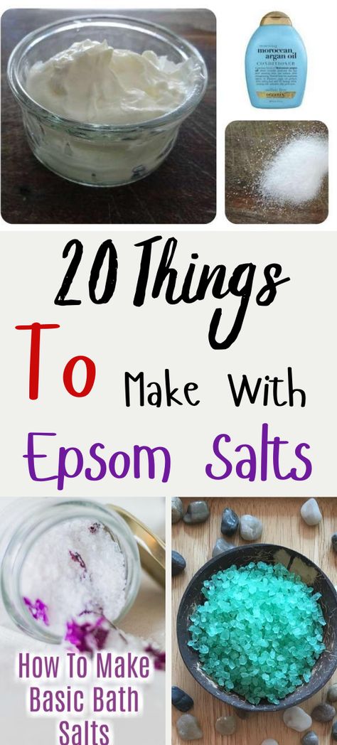 20 Things To Make With Epsom Salts #crafts #diy #epsomsalt Epson Salt Bath, Uses For Epsom Salt, Epsom Salt Uses, Epsom Salt Scrub, All Natural Home, Epsom Salt Benefits, Salt Scrub Recipe, Salt Gifts, Epson Salt