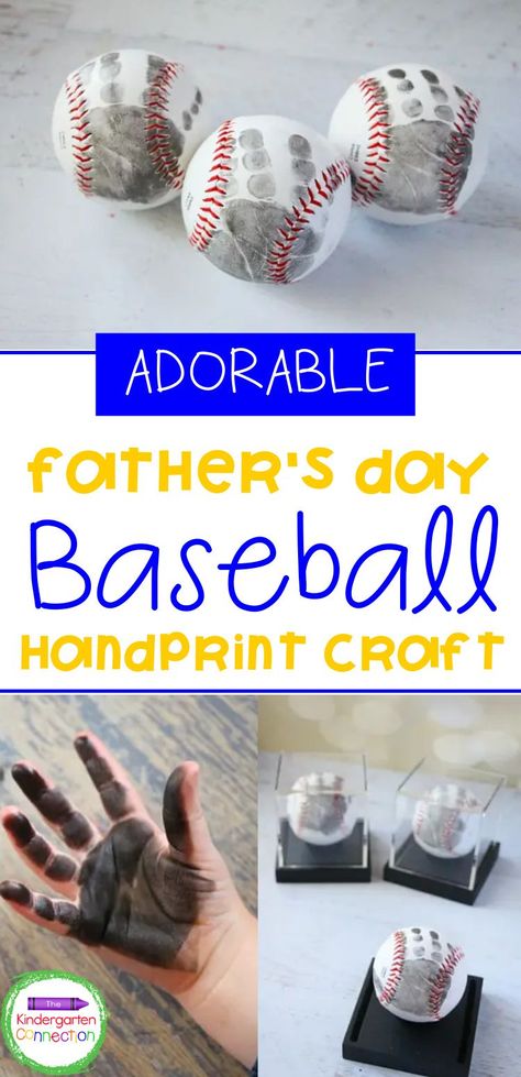 Sports Fathers Day Gifts From Kids, Fathers Day Projects For Kids, Father’s Day Crafts For Kids Keepsake, Father Day Gifts From Kids Preschool, Fathers Day Crafts From Toddlers, Father’s Day Gifts From Toddlers Daycare, Fathers Day Keepsake Gifts, Handprint Baseball, Prek Fathers Day Gift