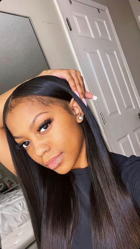 Middle Part Leave Out Quick Weave, Straight Quick Weave Hairstyles, Straight Quick Weave, Grade Hairstyles, Sew In Straight Hair, Sew In Hairstyles, Girl Hairstyle, Quick Natural Hair Styles, Quick Weave Hairstyles