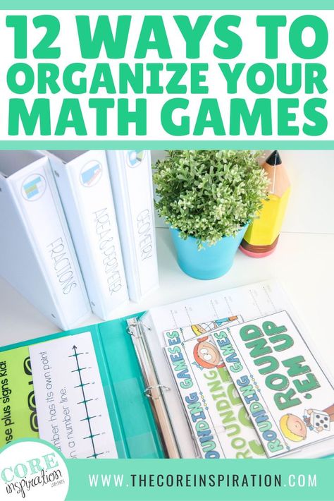 Math Game Storage, Math Game Organization, Math Centers Organization, Right Start Math Organization, How To Organize Math Manipulatives, Math Manipulative Organization, Math Manipulative Storage, Math Center Organization, Bridges Math Organization