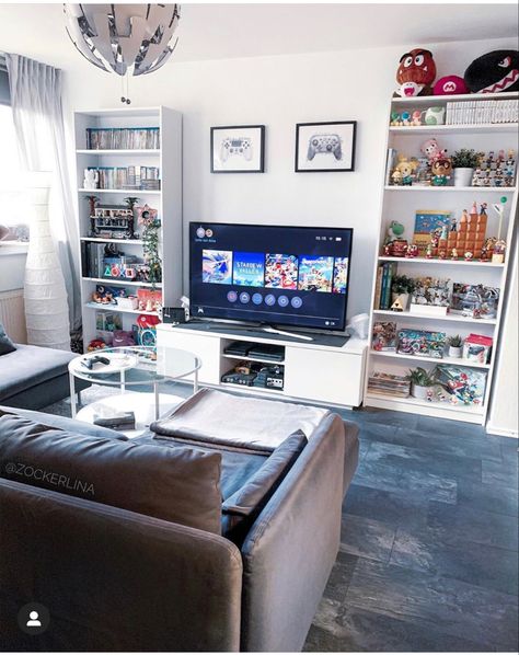 Gaming Lounge, Cool Room Designs, Nintendo Gameboy, Bedroom Setup, Game Accessories, Gamer Room, Game Room Design, Home Office Setup, Gaming Room