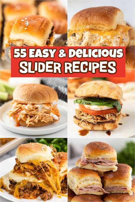 Caprese Sliders, Sweet Potato Veggie Burger, Crockpot Chicken Parmesan, Easy Slider Recipes, Chicken Parmesan Sliders, Easy Slider, Roast Beef Sliders, Slider Sandwiches, Breakfast Slider