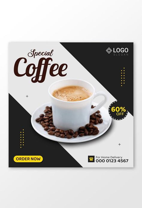 food menu and restaurant coffee concept social media post template#pikbest#templates Coffee Poster Design, Restaurant Social Media, Todays Menu, Social Media Post Template, Social Media Poster, Coffee Poster, About Coffee, Coffee Branding, Coffee Design