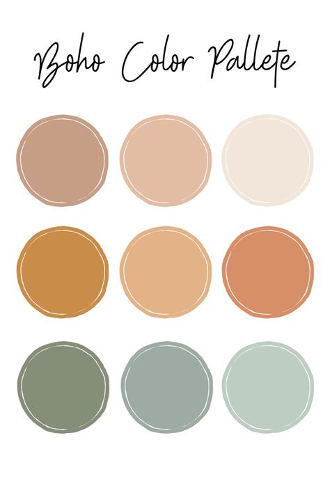 Earthy Nursery Colors, Boho Neutral Palette, Earth Tone Room Colors, Nice Color Palletes, Country Chic Color Palette, Wedding Boho Color Schemes, Muted Earth Tones Colour Palettes, Trending Color Schemes, Muted Color Palette Earth Tones Living Room