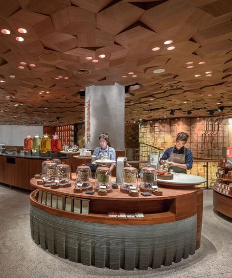 Starbucks Interior, Tea Store Design, Starbucks Design, Starbucks Reserve, Tea Store, Lounge Design, Cafe Interior Design, Serviced Apartments, Merchandising Displays