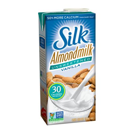 Silk Almond Milk, Unsweetened Vanilla, 32 Fl Oz Silk Almond Milk, Milkshake Drink, Dairy Milk Silk, Silk Milk, Snack Smoothie, Bbq Essentials, Dark Chocolate Almonds, Dairy Alternatives, Vanilla Almond Milk