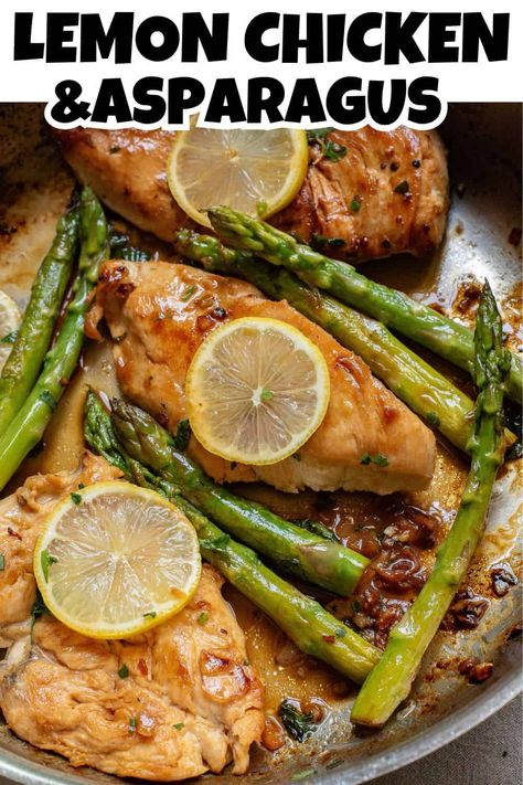 There's nothing better than a one pot meal for dinner! Combine pan-seared chicken breast with fresh asparagus, and you have a delicious meal perfect for a busy weeknight. Your family will love the buttery sauce covering each bite of this lemon chicken and asparagus, and you’ll love just how simple it is to prepare. Save this Easy Lemon Chicken Recipe for Later and make your weeknights stress-free and delicious! Chicken Breast And Asparagus Recipes, Baked Chicken And Asparagus, Chicken And Asparagus Recipes, Chicken Asparagus Recipe, Lemon Chicken And Asparagus, Easy Lemon Chicken Recipe, Easy Lemon Chicken, Meal For Dinner, Lemon Chicken With Asparagus