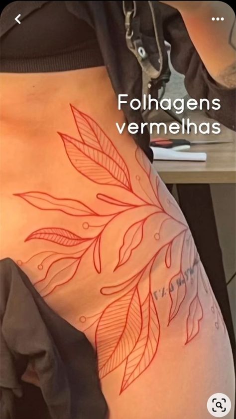 Red Vines Tattoo, Hip Stomach Tattoo, Stomach Hip Tattoo, Tight Tattoo, Tight Tattoos, Pelvic Tattoo Hip, Tattoos With Deep Meaning, Pelvic Tattoos, Side Hip Tattoos