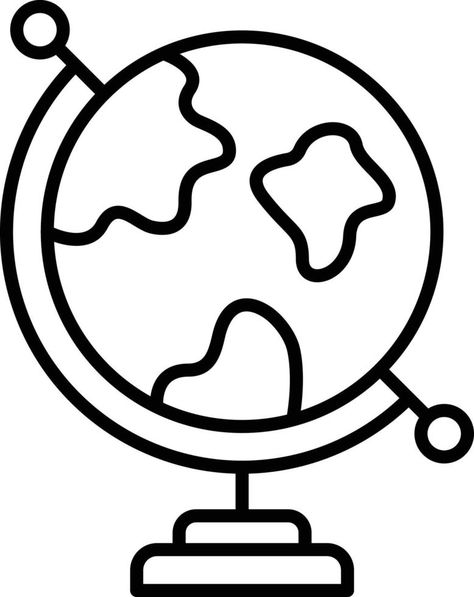 World Globe Line Icon Easy Globe Drawing, Globe Drawing Simple, Globe Line Art, Globe Coloring Page, Globe Drawing, Globe Clipart, Desk Globe, Globe Icon, Cat Activity