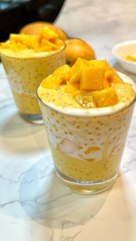 Mango Sago Recipe, Sago Recipes, Mango Sago, Shake It Up, Asian Dessert, Mango Dessert, Tandoori Masala, Easy Asian Recipes, Filipino Desserts