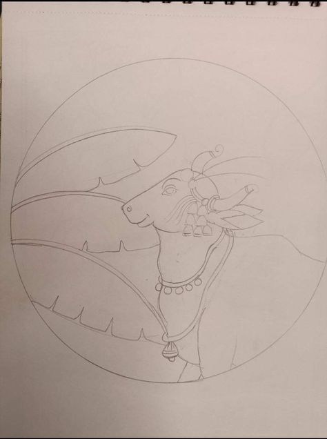 Pichwai Drawing For Tracing, Pichwai Sketch, Pichwai Paintings Outline, Shreenathji Painting Sketch, Pichwai Drawing, Nepali Tattoo, Pichwai Art, Lotus Flower Art, Wall Art Diy Paint