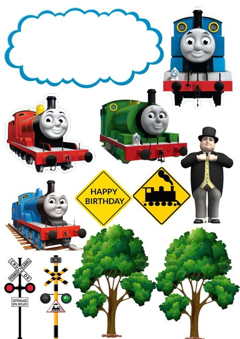 Thomas And Friends Cake Topper Printable, Thomas Kereta, Topper Thomas, Gold Wedding Reception Tables, Thomas And Friends Cake, Topper Kue, Thomas Train Cake, Thomas Cakes, Friends Birthday Cake