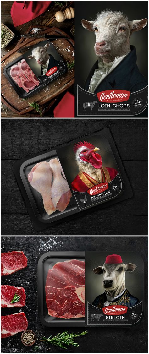 Meat Packing Design, Meat Box Packaging Design, Meat Label Design, Meat Package Design, Meat Packaging Design, Meat Branding, Meat Design, Meat Packaging, Unique Packaging Design