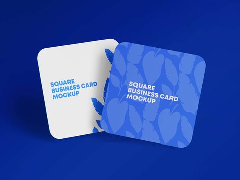 Free Rounded Corners Square Business Card Mockup PSD Set - Good Mockups Photography Business Card Design, Square Business Card Design, Card Mockup Free, Kraft Business Cards, Round Business Cards, Folded Business Cards, Graphic Design Cv, Visiting Card Templates, Embossed Business Cards