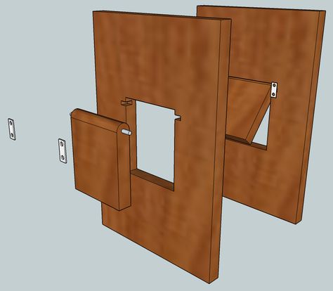 Cat Door in Cabinet Door                                                                                                                                                                                 More Cat Door Diy, Barn Door Baby Gate, Diy Screen Door, Cat Flap, Door Diy, Pet Door, Diy Barn Door, Cat Door, Dog Door