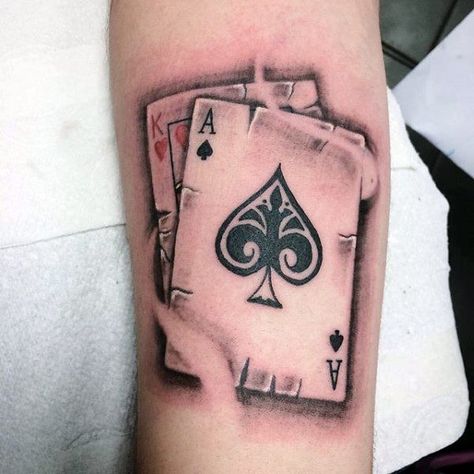 King Of Hearts With Ace Of Spades Mens Playing Card Arm Tattoos Ace Card Tattoo For Men, Ace Tattoos, Poker Tattoo, Stammestattoo Designs, Ace Of Spades Tattoo, Playing Card Tattoos, Cards Tattoo, Spade Tattoo, Photoshop Wallpapers