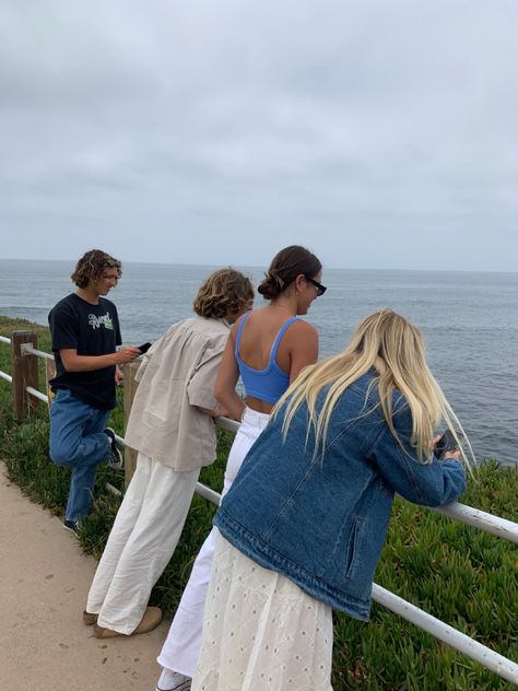 overlooking the ocean with friends in summer Great Ocean Road Aesthetic, San Diego Summer Aesthetic, San Diego Life, Cali Beach Aesthetic, Beach Road Trip Aesthetic, San Diego Lifestyle, Summer Candids, San Diego California Aesthetic, San Diego Aesthetic Outfits