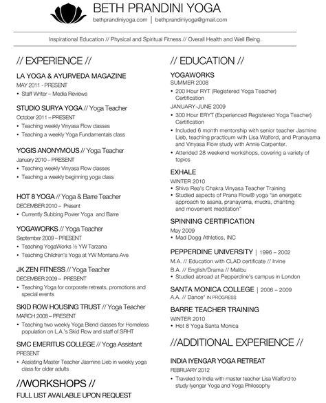 Yoga Resume Example Yoga Teacher Certification, Teacher Resume Examples, Yoga Teacher Resources, Free Resume Builder, Resume No Experience, Resume Guide, Education Resume, Good Resume Examples, Teacher Resume Template