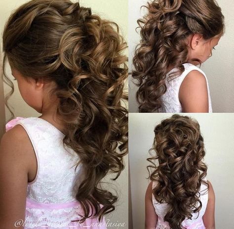 Flower Girl Updo, First Communion Hairstyles, Kids Hairstyles For Wedding, Girls Updo, Communion Hairstyles, Pageant Hair, Girl Hair Dos, Bride Flower, Flower Girl Hairstyles