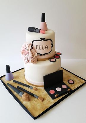 Makeup / glamour girl cake - Cake by Baked by Sunshine Makeup Birthday Cakes, Cake Makeup, Girly Cakes, Make Up Cake, 18th Birthday Cake, Gateaux Cake, Cakes For Women, Baby Cakes, Girl Cake