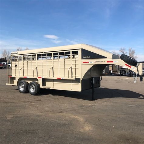 Stock Trailer, Livestock Trailers, Step Railing, Rock Guard, Show Cattle, Trailer Ideas, Horse Trailers, Horse Trailer, Utility Trailer