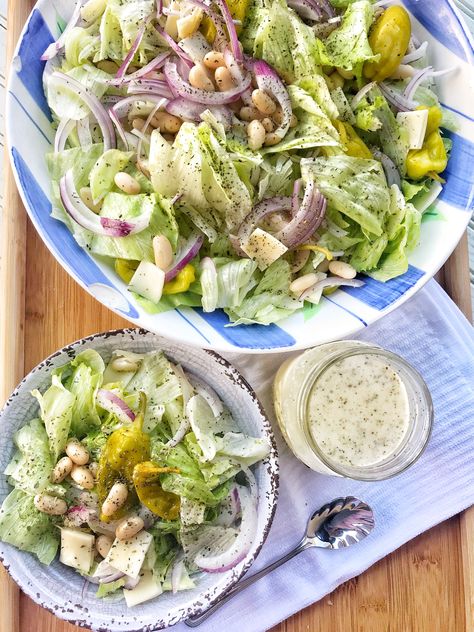 Iceberg Lettuce Recipes, Iceberg Lettuce Salad, Salad And Dressing, The Tipsy Housewife, Italian Dressing Recipes, Tipsy Housewife, Lettuce Salad Recipes, Lettuce Recipes, Chicken Honey