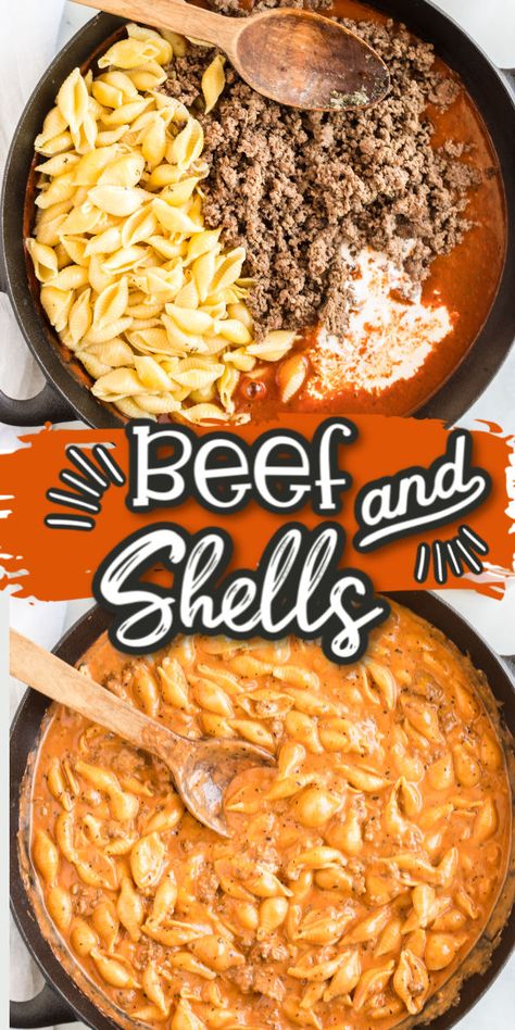 Creamy Beef Shells, Beef Shells, Creamy Beef And Shells, Beef And Shells, Ground Beef Recipes For Dinner, Beef Recipes Easy, Goulash, Beef Recipes For Dinner, Beef Dinner