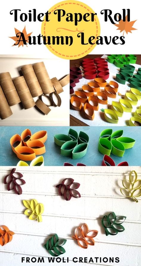 Fall Paper Crafts, Toilet Paper Roll Art, Toilet Roll Craft, Rolled Paper Art, Fall Arts And Crafts, Toilet Paper Crafts, Leaves Autumn, Toilet Paper Roll Crafts, Paper Roll Crafts