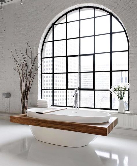 Arc Window, Top Bathroom Design, Vanities Bathroom, Cabinets Bathroom, Decoration Bathroom, Tiles Bathroom, Architecture Magazines, Remodel Bathroom, Showroom Design