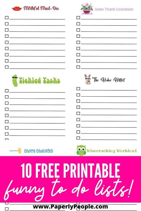 If you are stressed about getting your to-do list done, hopefully calling it a funny name will make the act of checking things off more pleasurable all around! life hacks, to-do list humor, daily planning, getting things done, to-do list creativity, task tracking Daily Planning, 10 Funniest, Funny Names, Todo List, The Act, Life Planner, Getting Things Done, To Do, Green Thumb