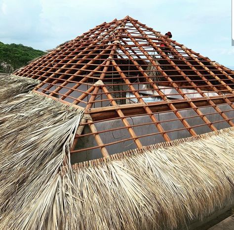 Straw Roof, Outdoor Tiki Bar, Bamboo Roof, Architecture Design Presentation, Bamboo Building, Bamboo House Design, Outdoor Restaurant Design, Australia House, Mud House