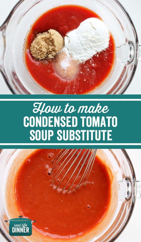 Condensed Tomato Soup Recipe, Gluten Free Substitutes, Homemade Tomato Soup, Cream Of Tomato Soup, Condensed Tomato Soup, Cooking Substitutions, Tomato Soup Homemade, Canned Tomato Soup, Tomato Soup Recipe