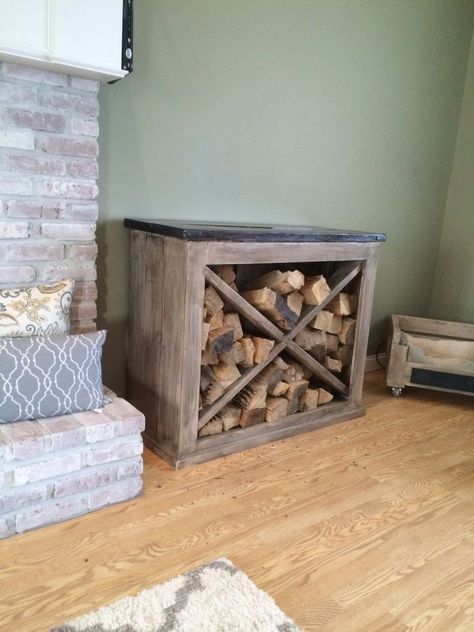 Firewood Holder for Living Room Indoor Firewood Rack, Firewood Storage Indoor, Pinterest Pretty, Firewood Rack, Firewood Storage, Wood Rack, Diy Holz, Teds Woodworking, Woodworking Projects Plans