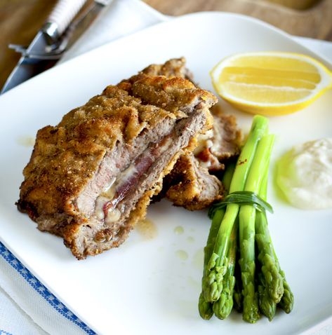 This is a great example of how clever French cooks save some money. For starters they only use 120g of meat per person (as opposed to 200g) and they fill it out by using ham that is cheaper. Traditionally this dish is made with veal, but for an even more budget version that is equally delicious, I use beef. If you’re really counting your pennies, use rump or sirloin in place of fillet. Beef Cordon Bleu, Beef Cordon Bleu Recipe, Veal Cordon Bleu, Lamb And Beef Burek, Sous Vide Chicken Cordon Bleu, Steak With Blue Cheese Crumbles, Open Faced Chicken Cordon Bleu, Beef Steaks, Cordon Bleu Recipe