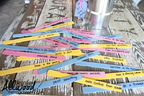 Grab so paint stirrers and try one of these ideas! Paint Sticks Projects, Paint Stirrers, Paint Stir Sticks, Shiplap Wall Diy, Summer Diy Projects, Coffee Stirrers, Fun Wreath, Happy Hour Cocktails, Build A Fort