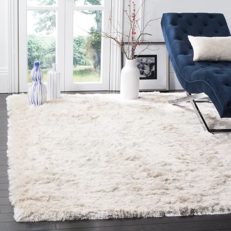 The Best Plush and Cozy Rugs | POPSUGAR Home Cozy Rugs, Plush Rug, Floral Area Rugs, Shag Area Rug, Room Essentials, Ivory Rug, Pose Ideas, White Rug, Bed Room