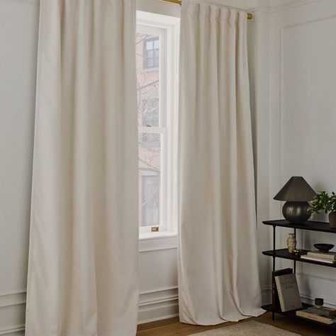 Blackout Curtains & Drapes | West Elm Black Out Curtains Living Room, White Velvet Curtains, Black Out Curtains, Blackout Drapes, Curtains Living, Velvet Curtains, Blackout Curtain, West Elm, Curtains Living Room