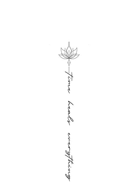 Lotus Flower Spine Tattoo With Quote, Back Tattoo Bible Verse, Tattoo Ideas Female Healing, Cute Thigh Tattoos, Small Girly Tattoos, Cross Tattoos For Women, Meaningful Tattoo Quotes, Writing Tattoos, Spine Tattoos For Women