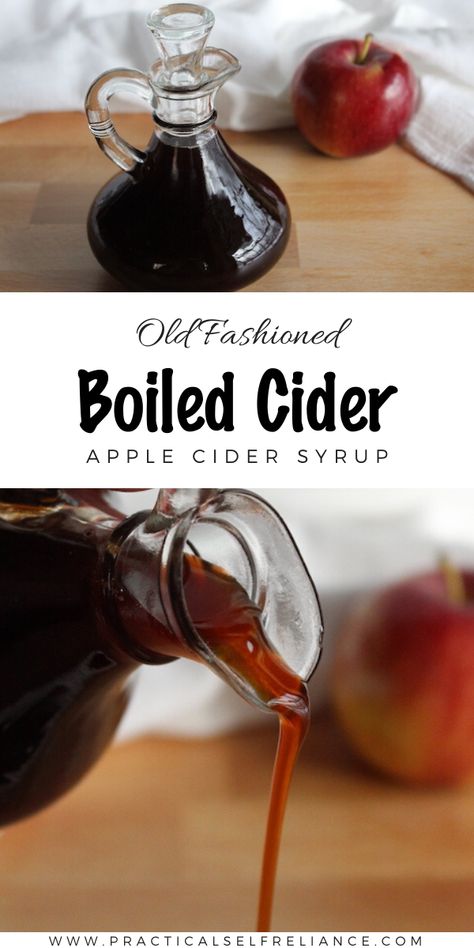 Boiled Cider, Seasonal Recipes Fall, Apple Cider Syrup, Homemade Cider, Homemade Maple Syrup, Apple Cider Recipe, Homemade Apple Cider, Apple Cider Caramels, Cider Making