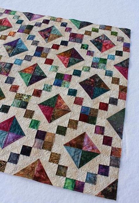 Buckeye Beauty Quilt - Free Pattern Jewel Box Quilt, Colchas Quilting, Jacobs Ladder, Batik Quilts, Box Wall, Scrappy Quilt, Heart Quilt, Scrappy Quilts, Free Quilting