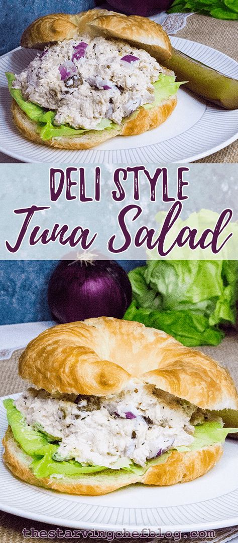 Deli Style Tuna Salad, Deli Tuna Salad Recipe, Simple Tuna Sandwich, Jewish Deli Tuna Salad Recipe, Deli Tuna Salad, Ways To Eat Tuna Salad, Tuna Ideas, Basic Tuna Salad Recipe, Sandwich Tuna