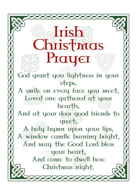 Irish Christmas Prayer Irish Christmas Decorations, Irish Christmas Traditions, Irish Poems, Irish Blessing Quotes, Irish Prayer, Christmas In Ireland, Celtic Christmas, Irish Blessings, Christmas Prayer