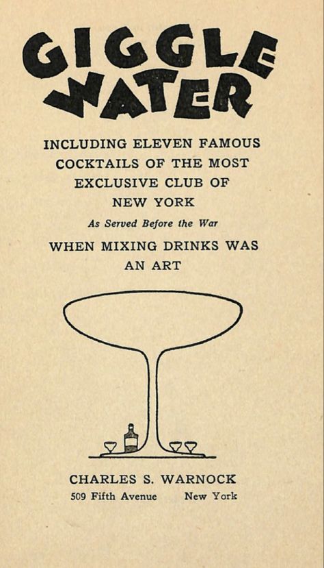 Book Title Page, Giggle Water, Cocktail Posters, Visuell Identitet, Cocktail Book, 1920s Vintage, Design Drawings, Vintage Cocktail, Whimsical Illustration