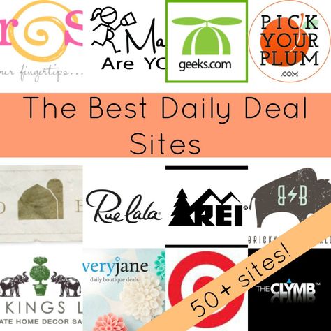 Over 50 Daily Deal Sites that will Save you Money! Crafting, home, decor, kids. All here!