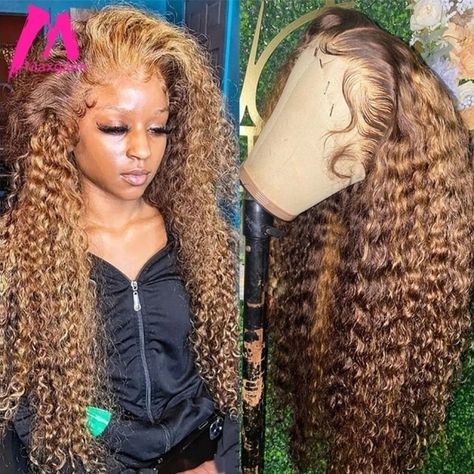 Curly Lace Frontal, Highlight Wig, Honey Hair, Curly Lace Front Wigs, Human Wigs, Human Braiding Hair, Wig Human Hair, Deep Curly, Straight Lace Front Wigs