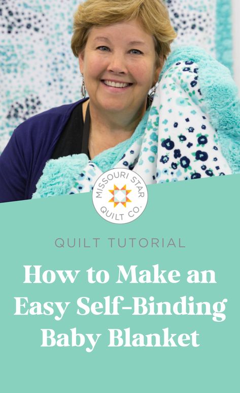 Watch this Easy DIY Self-Binding Baby Blanket Quilt Tutorial. Learn how to make this blanket with Shannon Cuddle Fabric. This self-binding quilt project is super easy and quick. Perfect for making those last minute gifts! Self Binding Minky Blanket Tutorials, Self Binding Receiving Blanket, Self Binding Baby Blankets, Receiving Blankets Diy Size, How To Sew Minky Fabric, Cuddle Fabric Projects, Easy Baby Blanket Sew, Baby Blanket Sewing Ideas, Baby Blankets To Sew