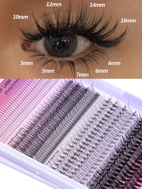 Collar  Acrylic  Cluster Lashes Embellished   Beauty Tools Lash Strip Lash Extensions, Lash Extensions Individual, Spikey Lash Set, Mink Lashes Extensions Black Women, Lash Extensions Types, Fairy Lash Extensions, Different Types Of Lash Extensions, Bottom Lashes Extensions, Wispies Lashes Extensions