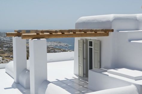 Photo Gallery of Mykonos Villa Opal | Villa in Mykonos with Private Pool Greek Homes, Beach 2024, Fireplace Dining, Lodge Design, Mykonos Villas, Greek Villas, Steel Frame House, Mykonos Town, Mykonos Island