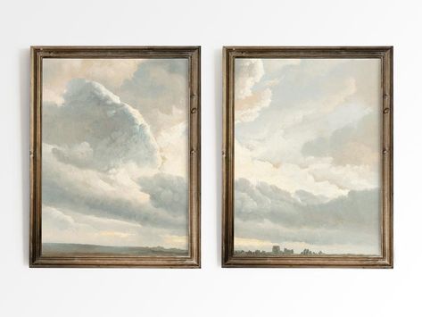 Bedroom 2023, Cloud Study, Above Bed Art, Bed Art, Farm Paintings, Art Above Bed, Fluffy Clouds, Cloud Art, Painting Printable